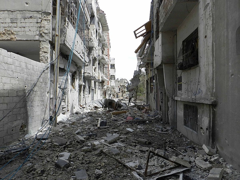 Zerstörter Straßenzug in Homs (Syrien), Bo yaser