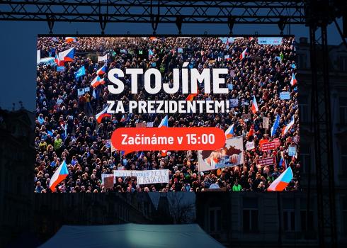Die Protestveranstaltung lief unter dem Motto: "Wir stehen hinter dem Präsidenten".
